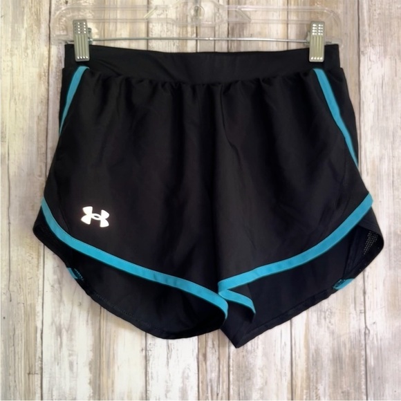 Under Armor Classic Black & Blue Fly By Shorts - Picture 2 of 6